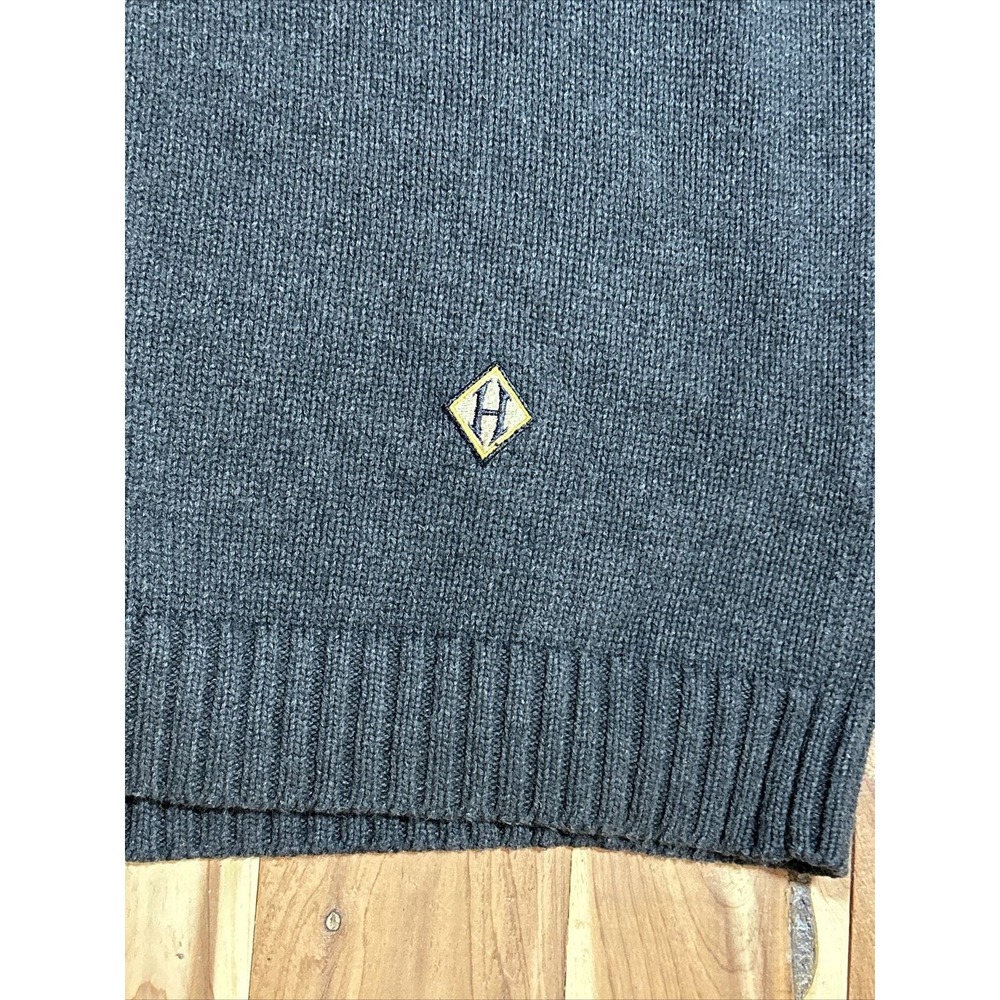 Tommy Hilfiger Mens Grey Pullover W/ Blue Str V Neck Sweater Vest - Size XL EUC - Picture 4 of 7